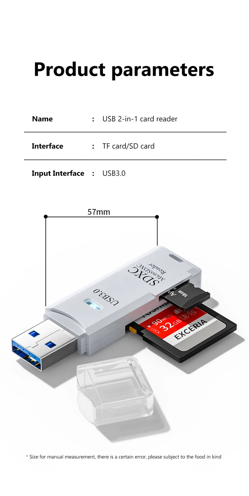 Lecteur de carte USB 3.0 2 en 1