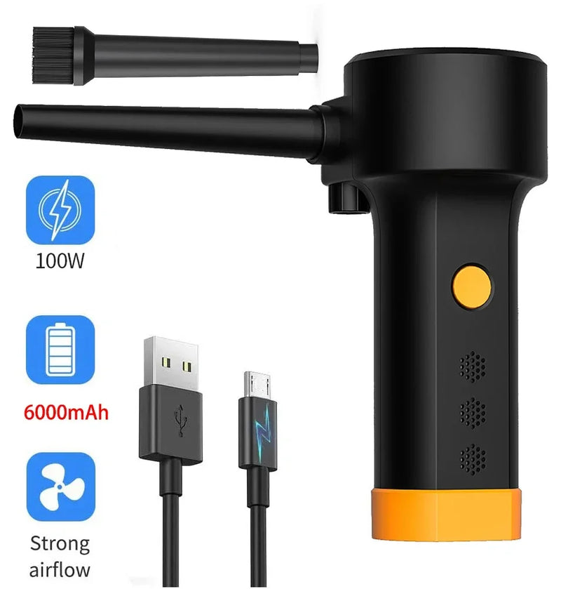 Plumeau d'air électrique 500W, souffleur d'air remplace le pulvérisation d'air en conserve pour le nettoyeur de clavier d'ordinateur PC, plumeau de canette d'air comprimé