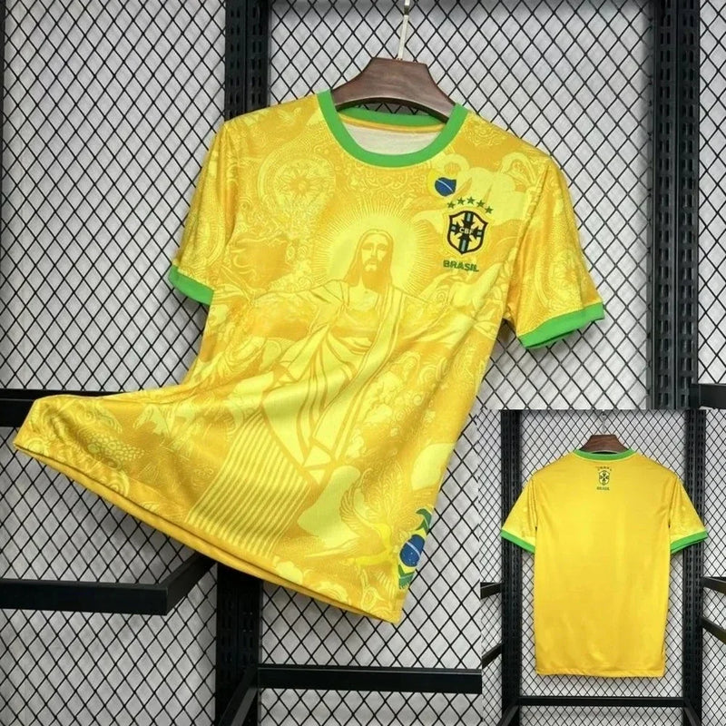 Le dernier maillot de football brésilien imprimé en 3D pour l'été comprend un portrait de Jésus, un t-shirt décontracté unisexe à séchage rapide