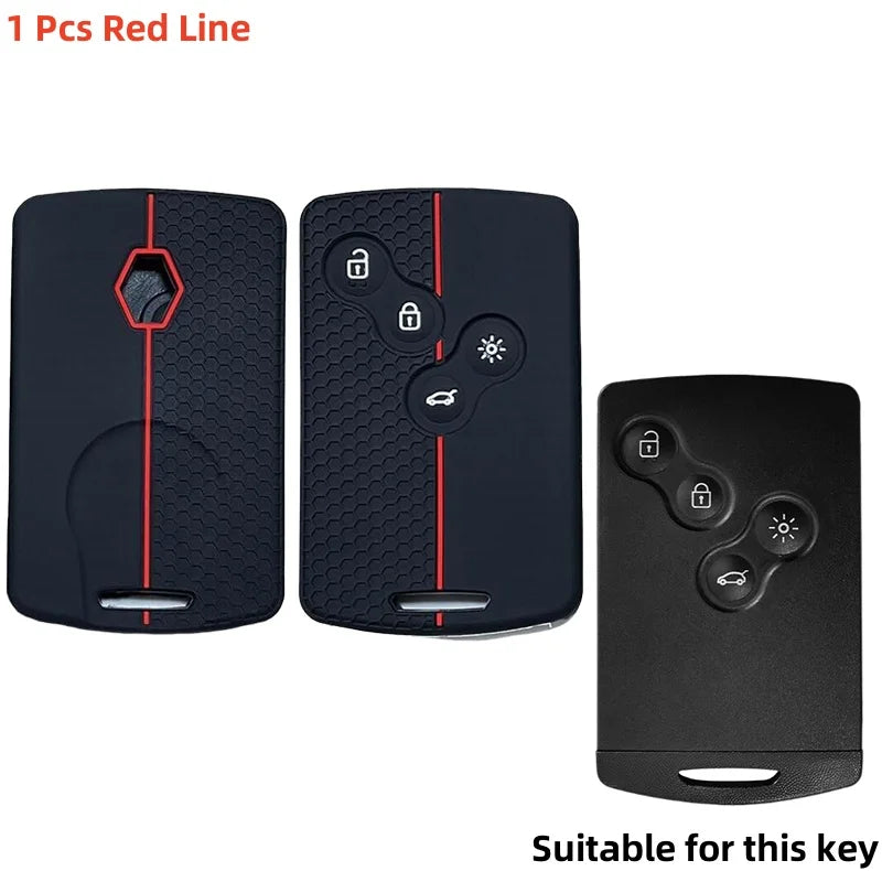 Housse de clé de voiture en Silicone à 4 boutons, pour Renault