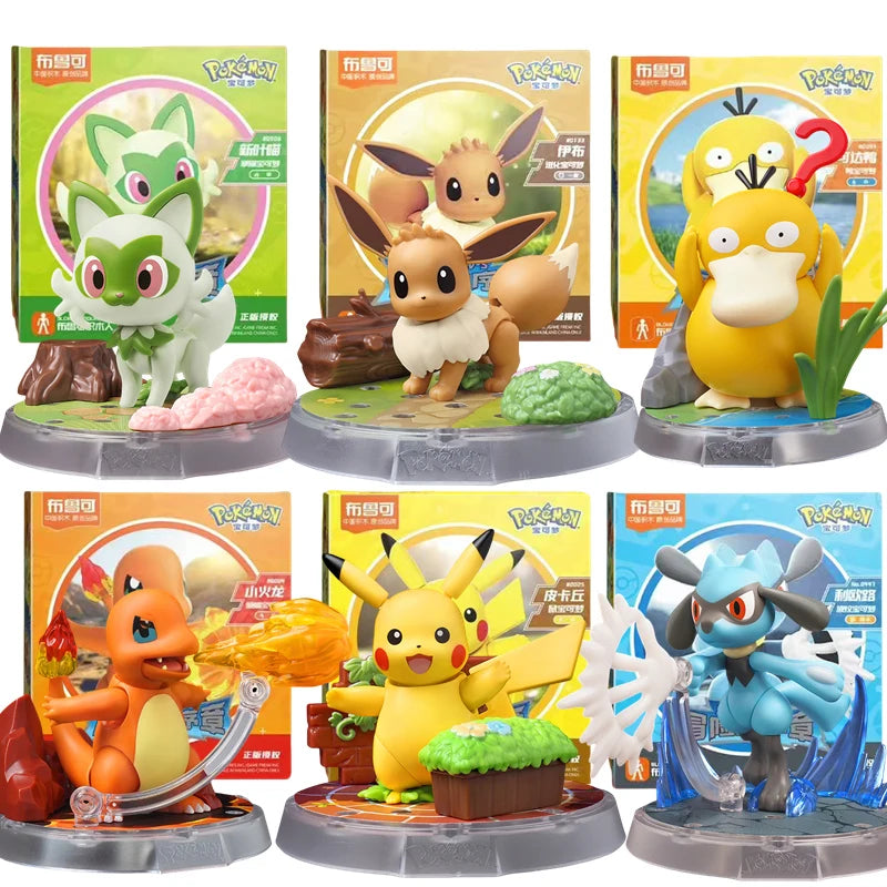 BLOKEES Original POKEMON blocs de construction Pikachu Charmander Psycanard Sprigatito Eevee Lucario Pokémon figurine jouets cadeau
