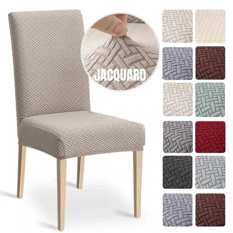 Housse de chaise de salle à manger élastique, extensible et épaisse, en Jacquard, pour salle à manger, cuisine, hôtel, Banquet de mariage