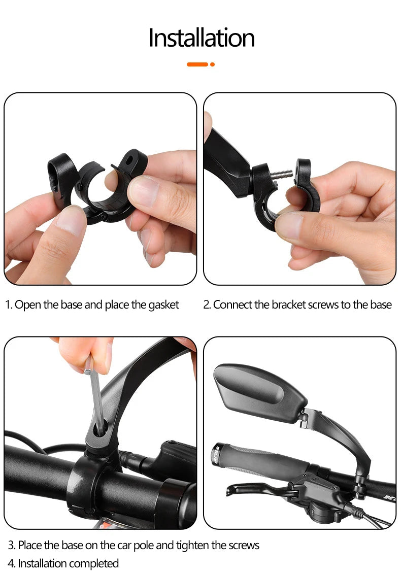 Rétroviseur de vélo HD en acier inoxydable