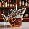 Bouteille de whisky requin drôle, tortue au doigt du milieu, carafe en verre, décoration de maison, bouteille de vin animale, jouet de Collection de statues