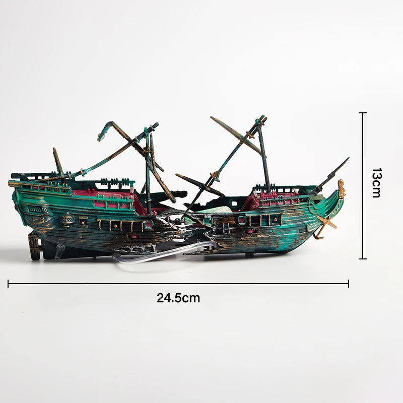 Ornement de bateau en résine de poissons d'aquarium