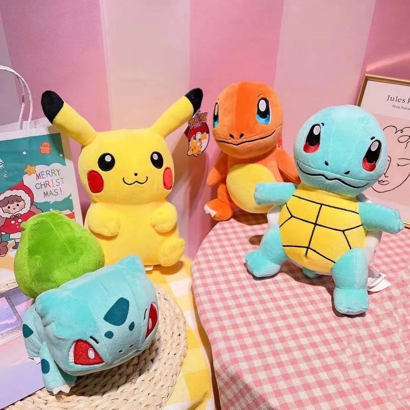 Pokemon Pikachu peluche poupée jouet Anime Kawaii écureuil Charmander Bulbasaur jouets en peluche dessin animé enfants anniversaire cadeau de noël