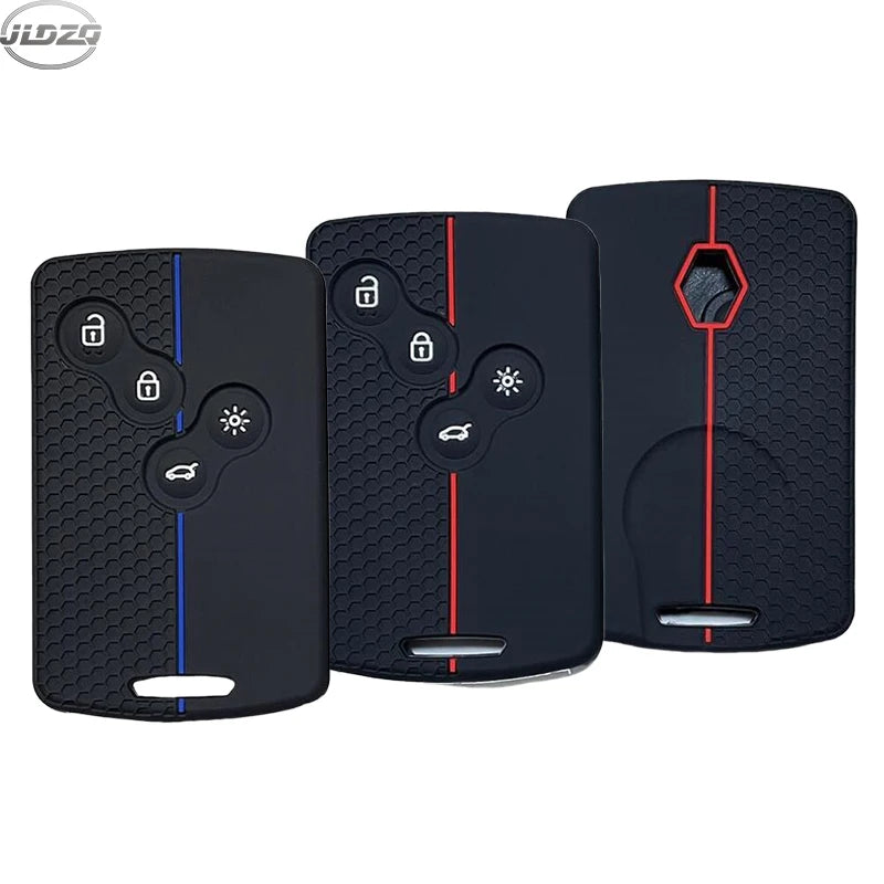 Housse de clé de voiture en Silicone à 4 boutons, pour Renault