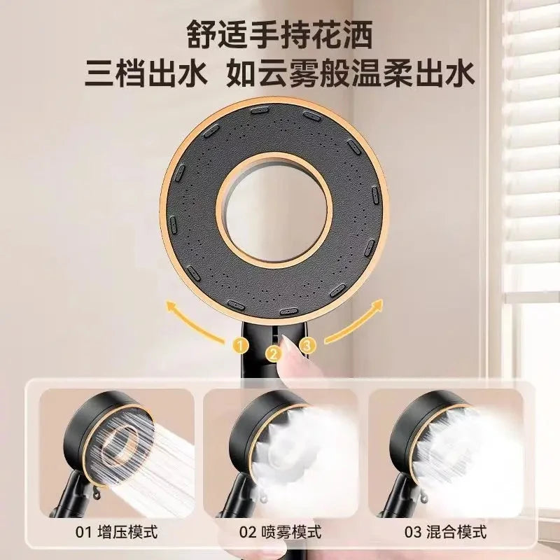 Pommeau de douche haute pression, 3 modes, pommeau de douche réglable, économie d'eau, arrêt à une touche, buse de pulvérisation d'eau, accessoires de maison