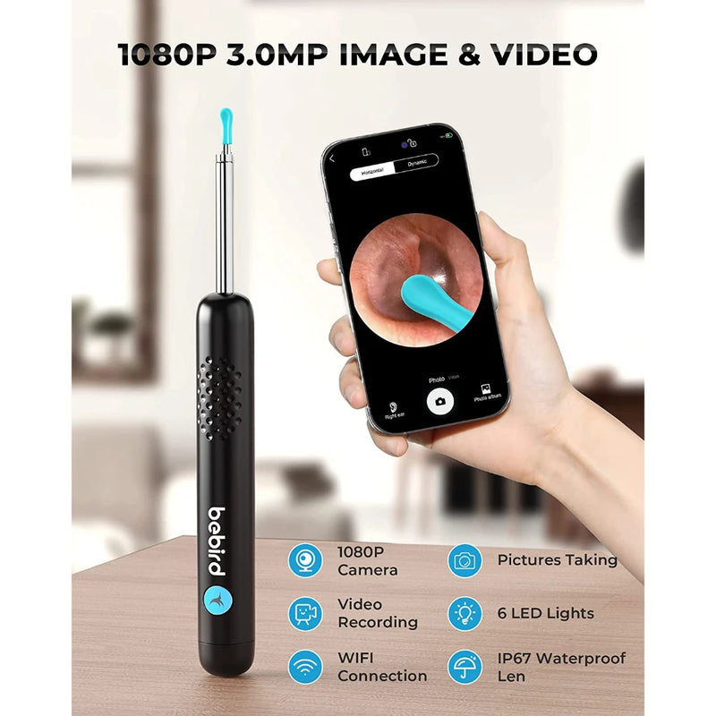 Bebird R1 + R3 T15 M9S nettoyeur d'oreille visuel intelligent Otoscop