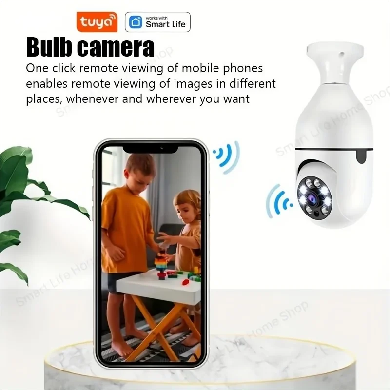 Tuya maison intelligente 2.4G E27 ampoule Wifi caméra de Surveillance HD nuit sécurité vidéo Surveillance Supprt Audio bidirectionnel mouvement Mobile