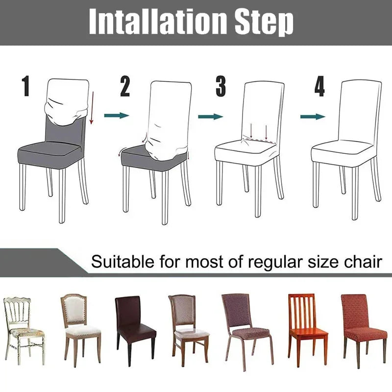 Housse de chaise de salle à manger élastique, extensible et épaisse, en Jacquard, pour salle à manger, cuisine, hôtel, Banquet de mariage