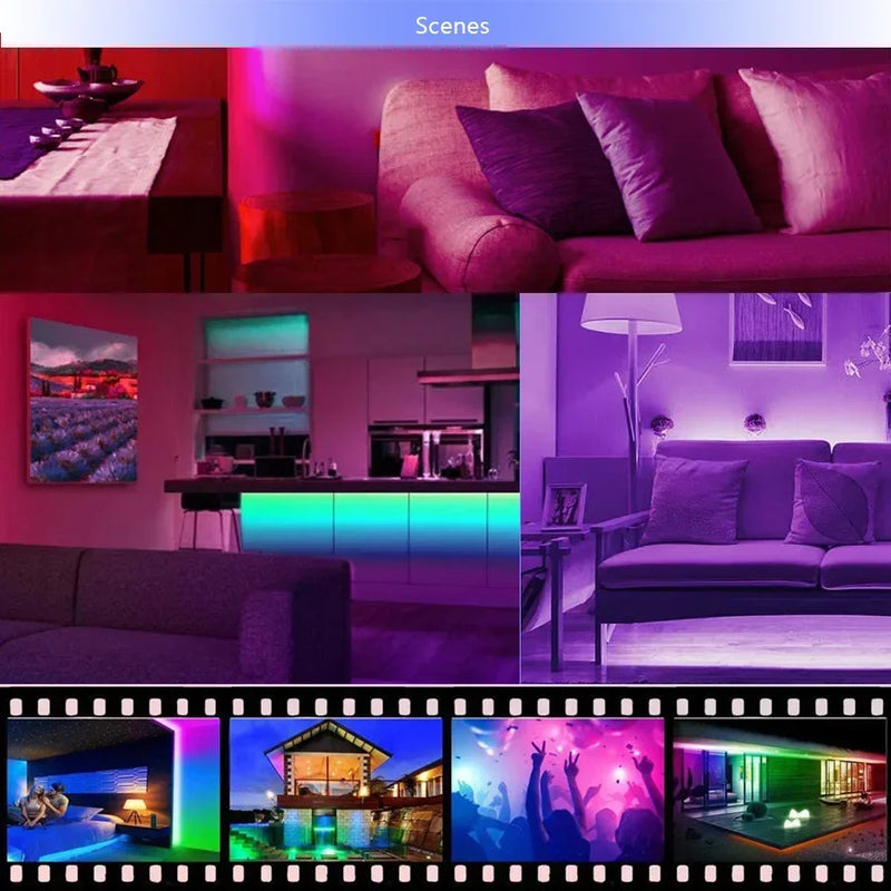 Bande lumineuse LED USB flexible pour la décoration de la chambre, diode de rétroéclairage TV, ruban de lampe, document proxy, 5050 RVB