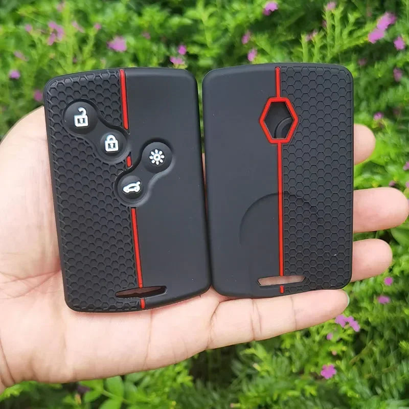 Housse de clé de voiture en Silicone à 4 boutons, pour Renault