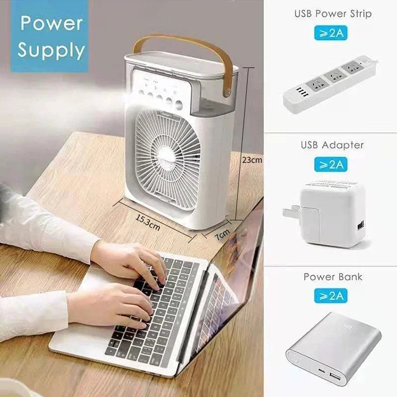 3 en 1 nouveau ventilateur climatiseur ménage petit refroidisseur d'air LED