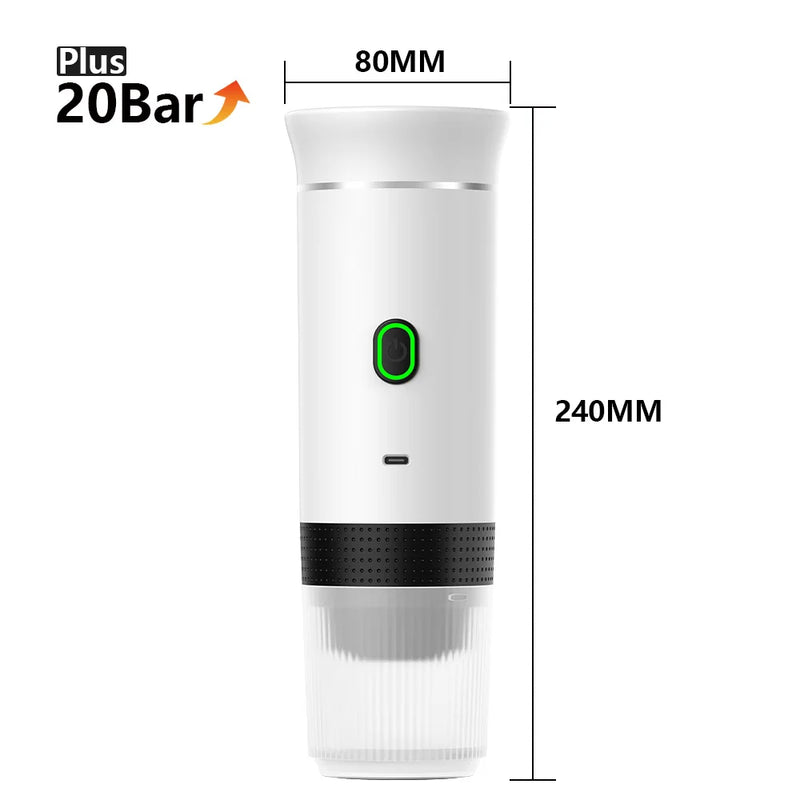 Machine à café expresso électrique Portable sans fil, pour voiture et maison, Camping, 3 en 1, capsules de poudre, cafetière de voyage