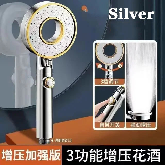 Pommeau de douche haute pression, 3 modes, pommeau de douche réglable, économie d'eau, arrêt à une touche, buse de pulvérisation d'eau, accessoires de maison