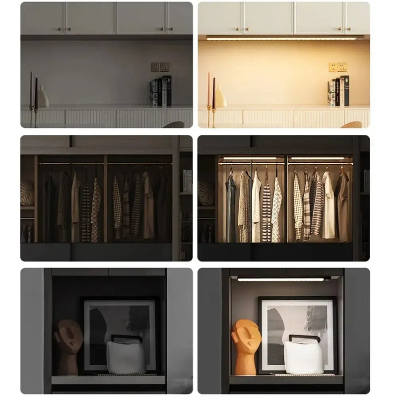 Lumières d'armoire à LED avec capteur de mouvement, USB sans fil- livraison gratuite