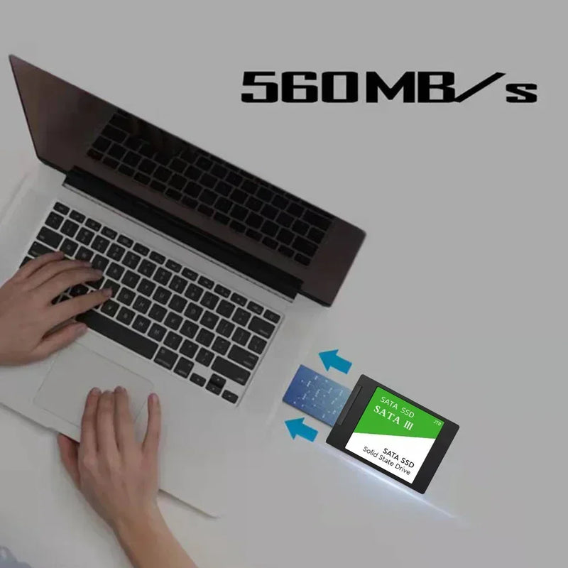 Disque dur 1 à 2 vers disque dur SSD haute vitesse, disque SSD interne SATA3 2,5 pouces 4 vers TLC 500 Mbps pour ordinateur portable et de bureau