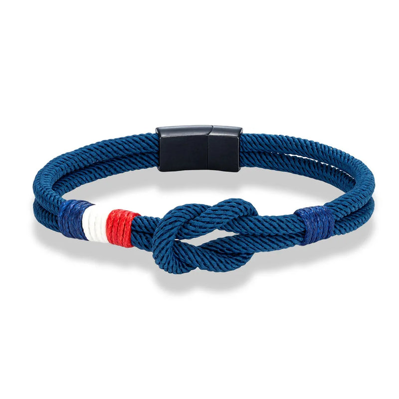 Bracelet en corde à nœud carré en acier inoxydable