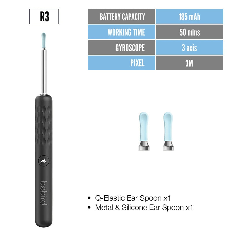 Bebird R1 + R3 T15 M9S nettoyeur d'oreille visuel intelligent Otoscop