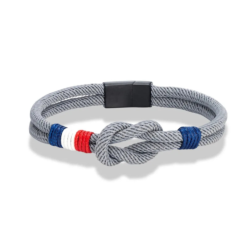 Bracelet en corde à nœud carré en acier inoxydable