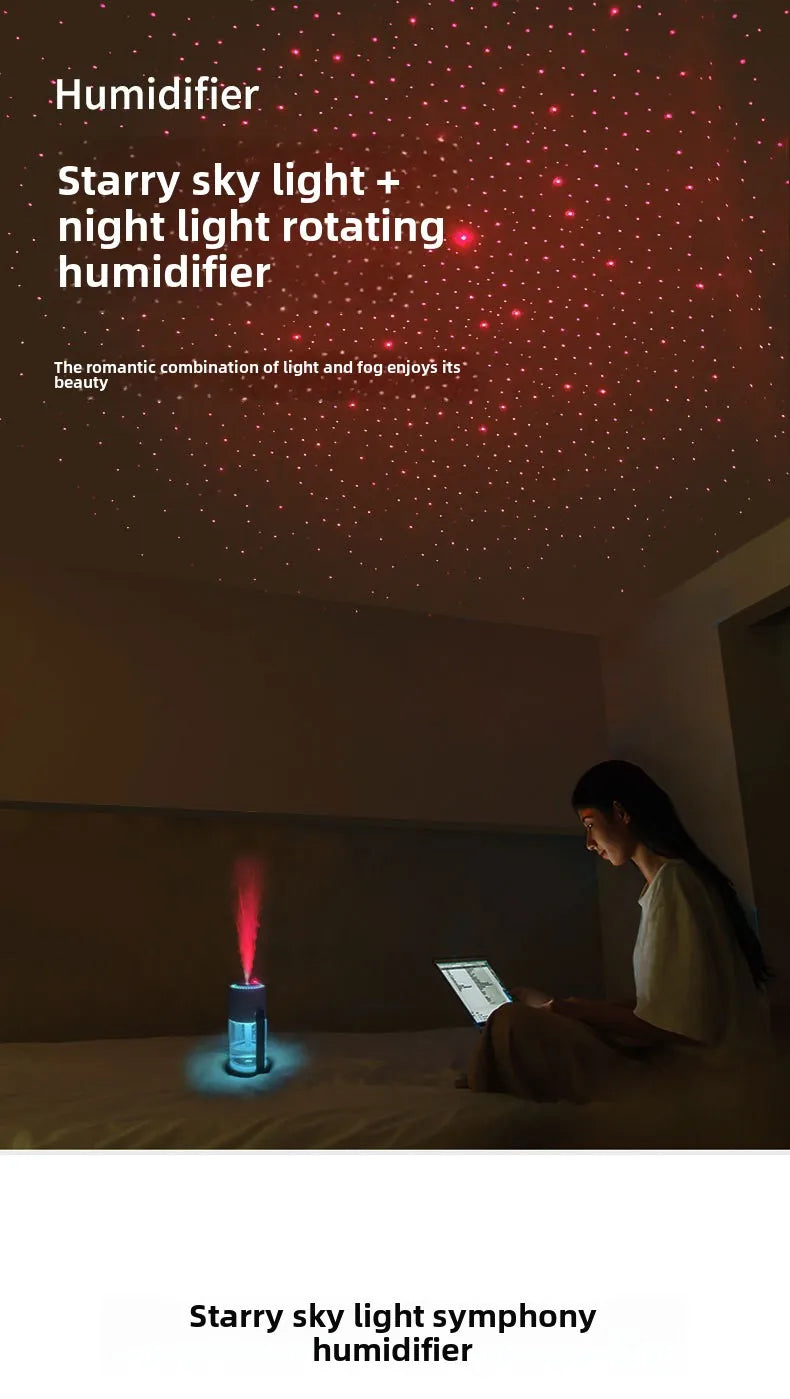 Dispositif de Projection d'étoiles, humidificateur d'air ultrasonique USB pour voiture, nébuliseur hydratant domestique