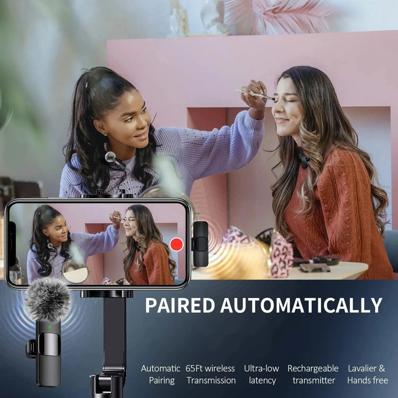 Microphone Lavalier sans fil pour iPhone et Android, mini micro statique, audio et vidéo, ordinateur portable, jeux en direct, téléphone portable, nouveau