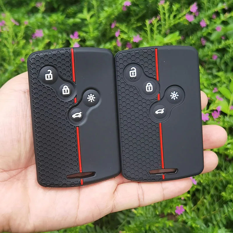 Housse de clé de voiture en Silicone à 4 boutons, pour Renault
