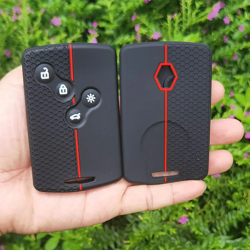 Housse de clé de voiture en Silicone à 4 boutons, pour Renault