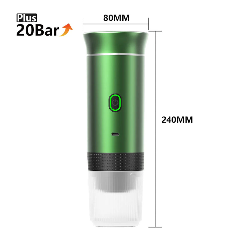 Machine à café expresso électrique Portable sans fil, pour voiture et maison, Camping, 3 en 1, capsules de poudre, cafetière de voyage