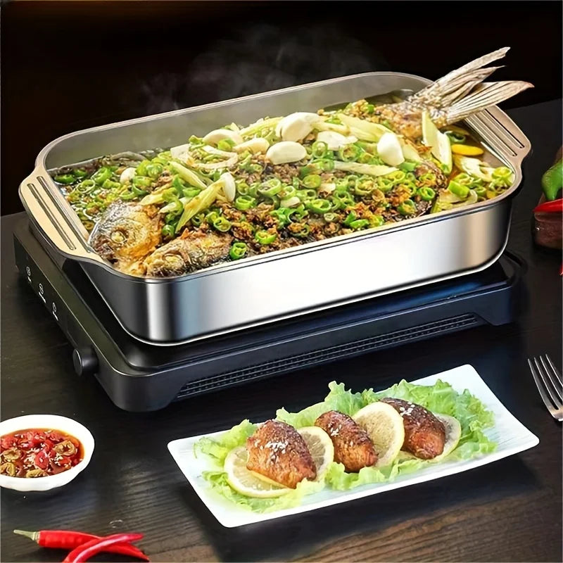 Plaque de cuisson profonde antiarina en acier inoxydable