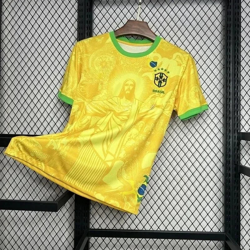 Le dernier maillot de football brésilien imprimé en 3D pour l'été comprend un portrait de Jésus, un t-shirt décontracté unisexe à séchage rapide
