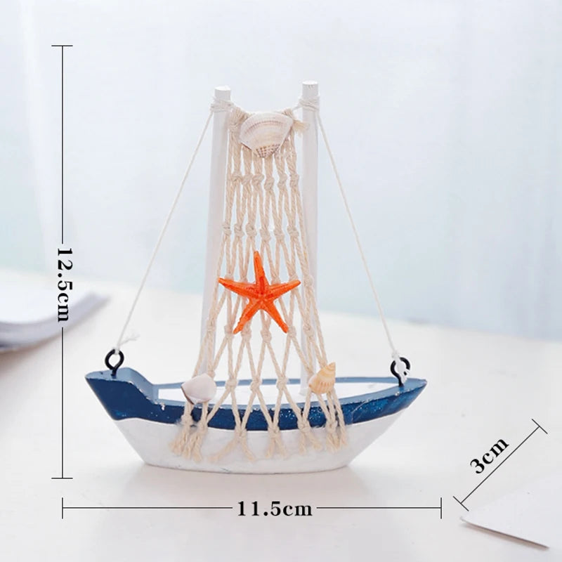 Ornement de bateau en résine de poissons d'aquarium