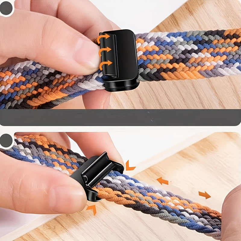 Braided Nylon Apple Watch Band with Magnetic Clasp – Adjustable, Breathable, Sweat-Resistant Strap for Series 10/9/8/7/6/5/4/3/2/1 SE, Fits 38mm to 49mm, Unisex Design for Men and Women, Magnetic Watch Band | Braided Design