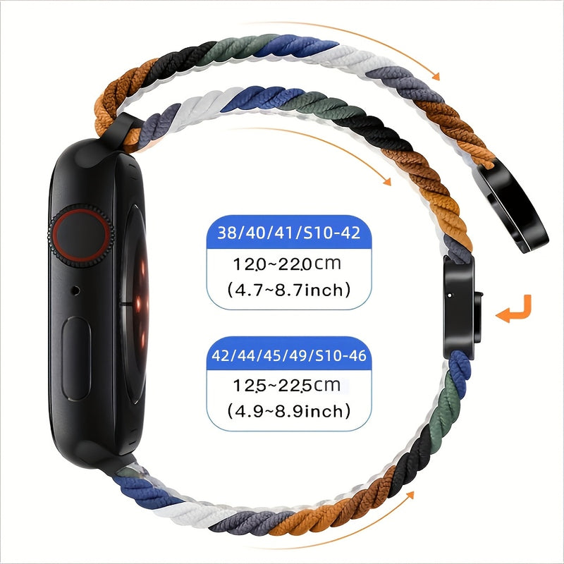 Braided Nylon Apple Watch Band with Magnetic Clasp – Adjustable, Breathable, Sweat-Resistant Strap for Series 10/9/8/7/6/5/4/3/2/1 SE, Fits 38mm to 49mm, Unisex Design for Men and Women, Magnetic Watch Band | Braided Design