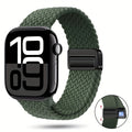 Braided Nylon Apple Watch Band with Magnetic Clasp – Adjustable, Breathable, Sweat-Resistant Strap for Series 10/9/8/7/6/5/4/3/2/1 SE, Fits 38mm to 49mm, Unisex Design for Men and Women, Magnetic Watch Band | Braided Design