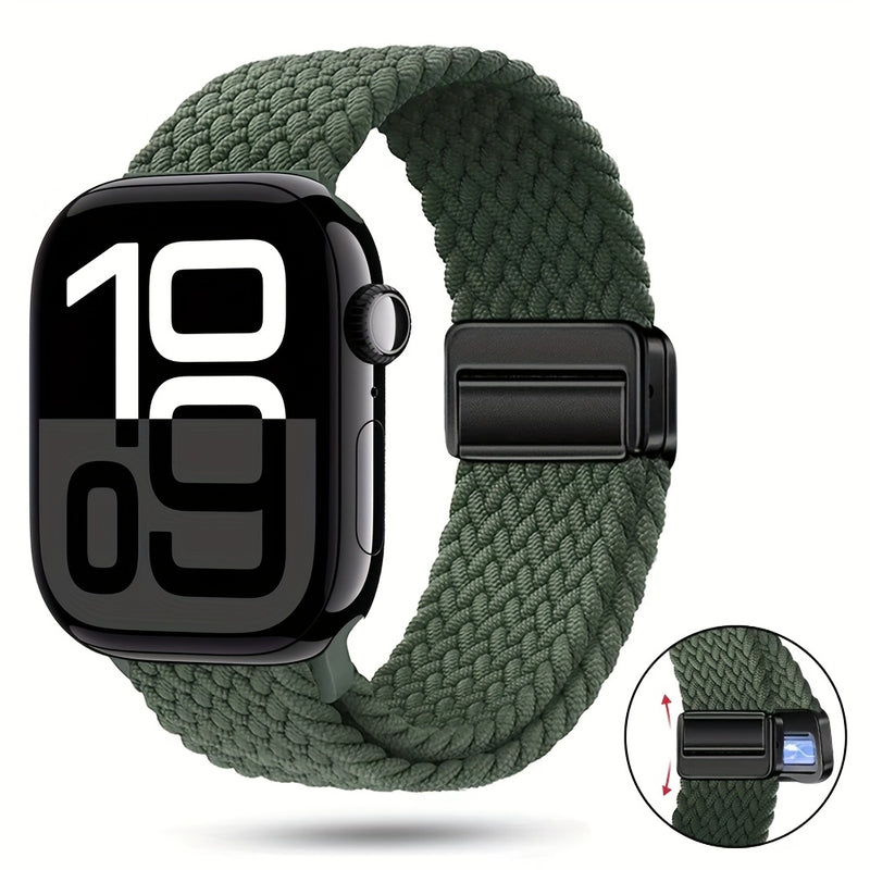 Braided Nylon Apple Watch Band with Magnetic Clasp – Adjustable, Breathable, Sweat-Resistant Strap for Series 10/9/8/7/6/5/4/3/2/1 SE, Fits 38mm to 49mm, Unisex Design for Men and Women, Magnetic Watch Band | Braided Design