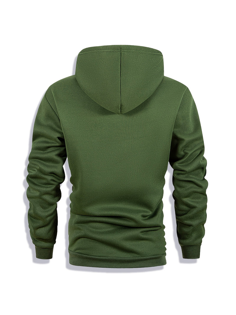 Men's Hoodie and Drawstring Sweatpants Set with PARIS Letter Print