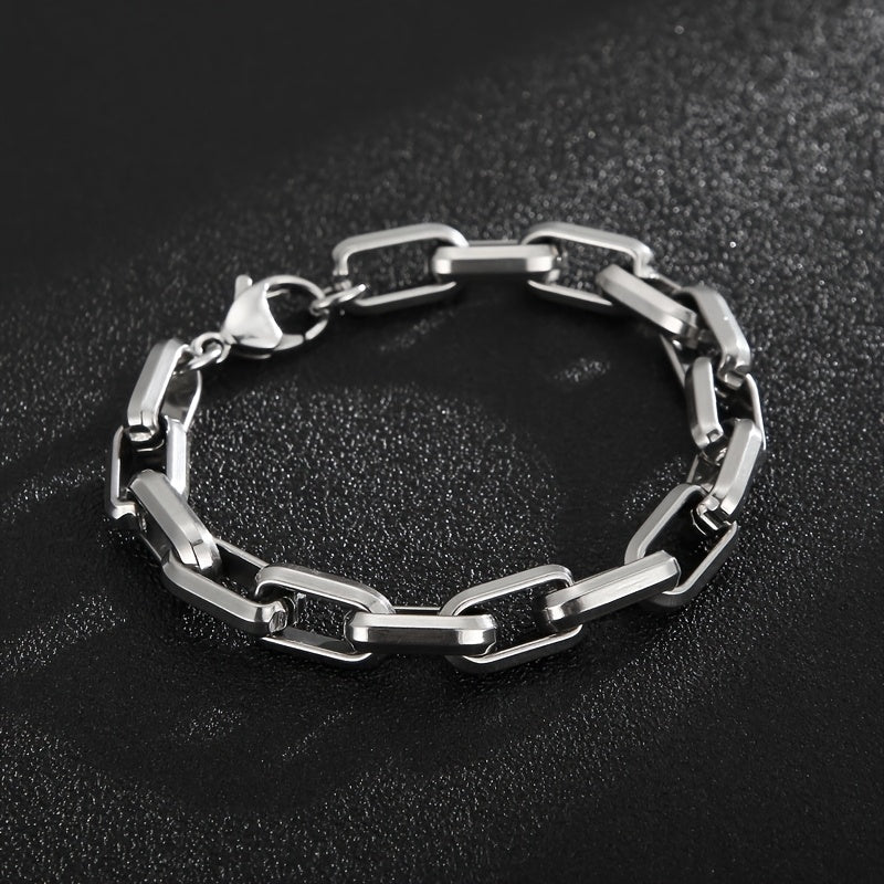 1pc Fashion Hip hop Y2K Style Mens' Double Layered Weaving 304L Stainless Steel Bracelet - Allergy Free, Long-Lasting Durability, Never Fading, Durable and Resistant to Corrosion